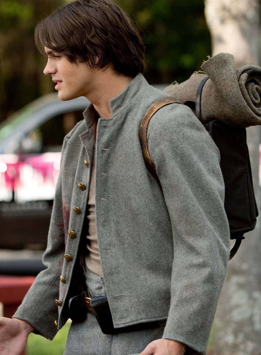 Harpoon Jeremy Gilbert Inspired Grey Wool Jacket - The Vampire Diaries Style
