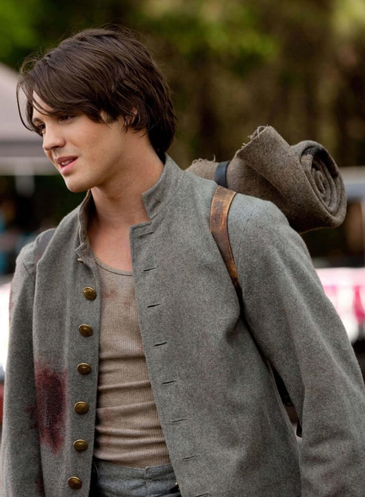 Harpoon Jeremy Gilbert Inspired Grey Wool Jacket - The Vampire Diaries Style