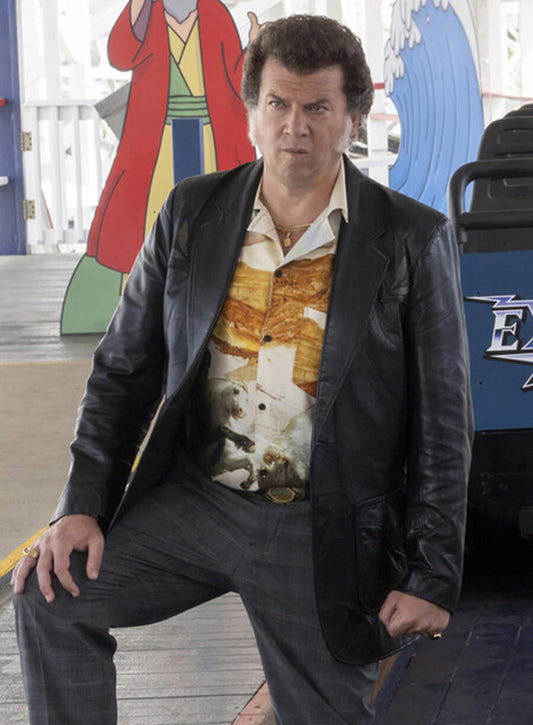 Harpoon Jesse Gemstone Inspired Black Real Leather Leather Jacket - The Righteous Gemstones Style