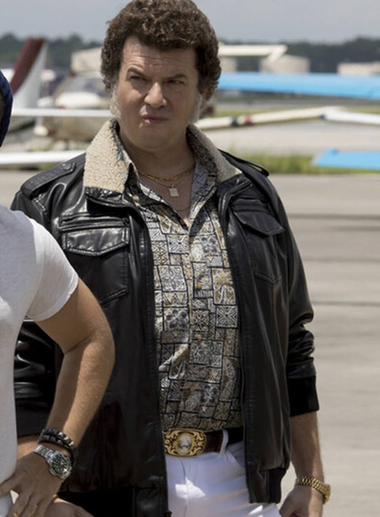 Harpoon Jesse Gemstone Inspired Black Real Leather Leather Jacket - The Righteous Gemstones Style