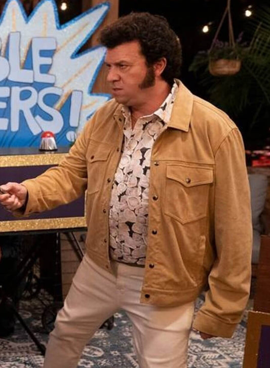 Harpoon Jesse Gemstone Inspired Tan Brown Suede Leather Leather Jacket - The Righteous Gemstones Style