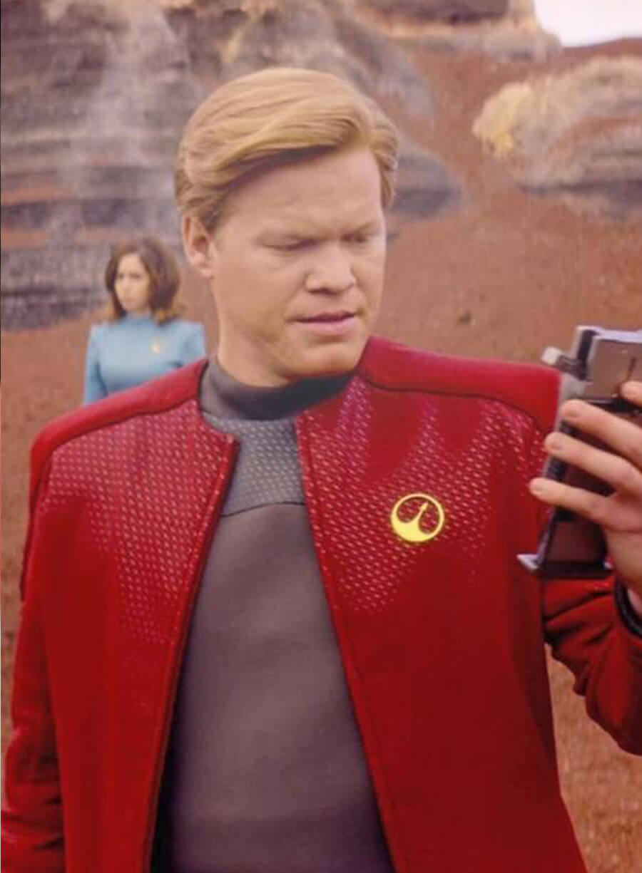 Harpoon Jesse Plemons Mirror Inspired Red High Quality Fabric Leather Jacket