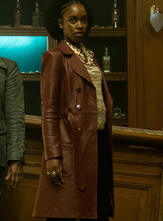 Harpoon Lou Inspired Brown Real Leather Coat - The Continental From the World of John Wick Style