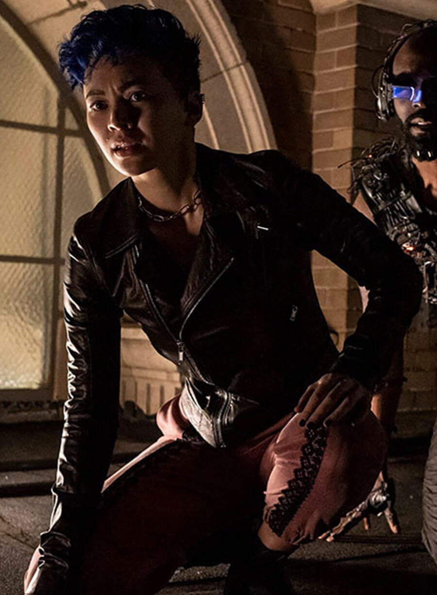 Harpoon Bugs Inspired Black Leather Jacket - The Matrix Resurrections Style