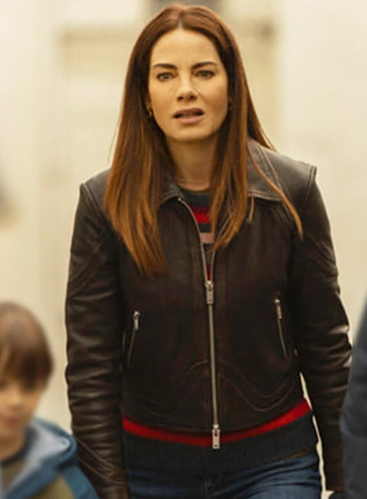 Harpoon Jessica Morgan Inspired Black Leather Jacket - The Family Plan 2 Style