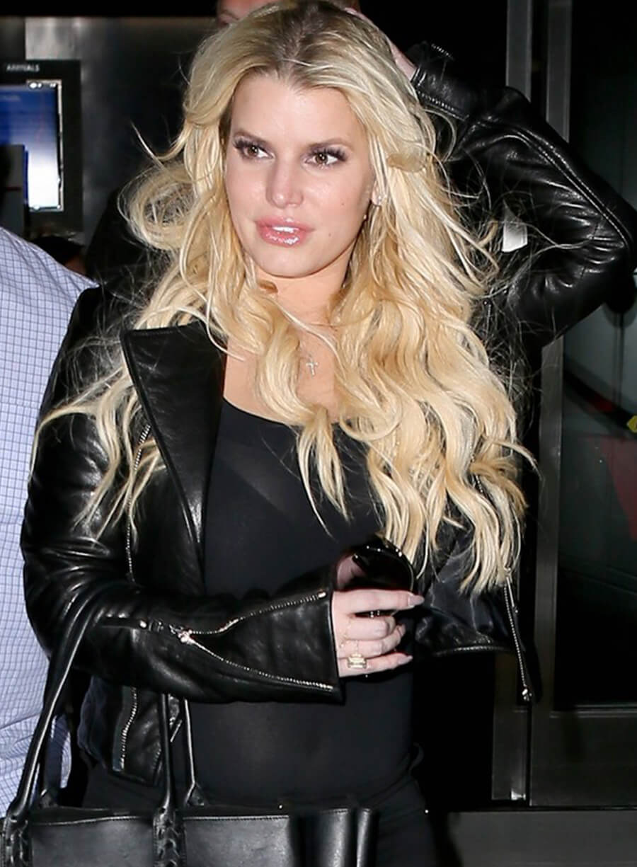 Harpoon Jessica Simpson Inspired Black Real Leather Leather Jacket