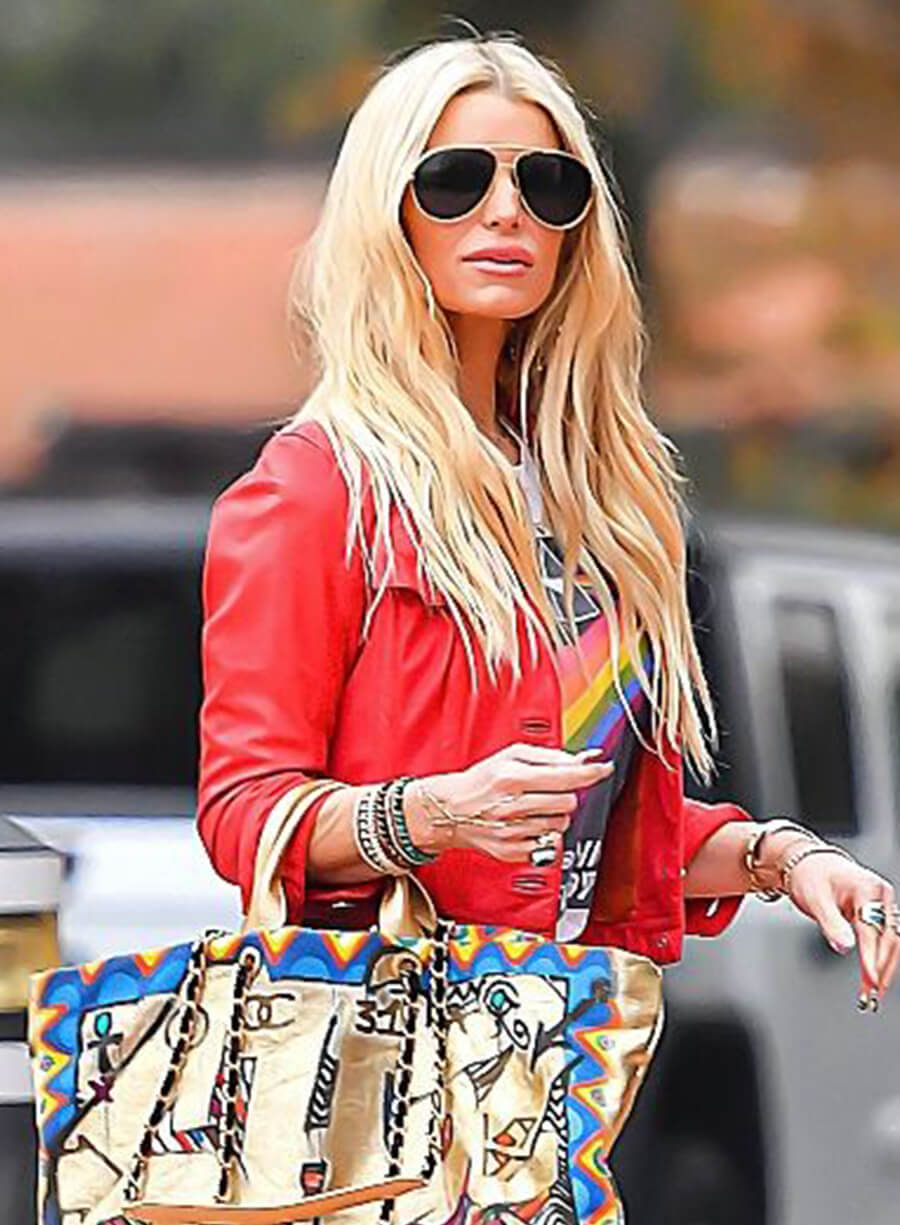 Harpoon Jessica Simpson Inspired Red Real Leather Leather Jacket