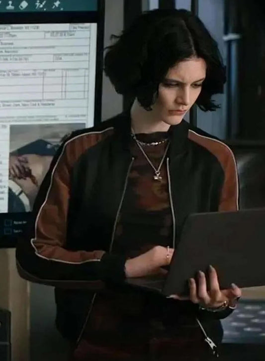 Harpoon Jet Slootmaekers Inspired Brown & Black Leather Jacket - Law & Order Style