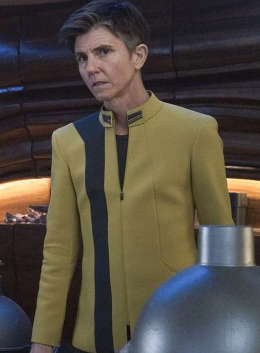 Harpoon Jett Reno Inspired Yellow Leather Jacket - Star Trek Discovery S5 Style