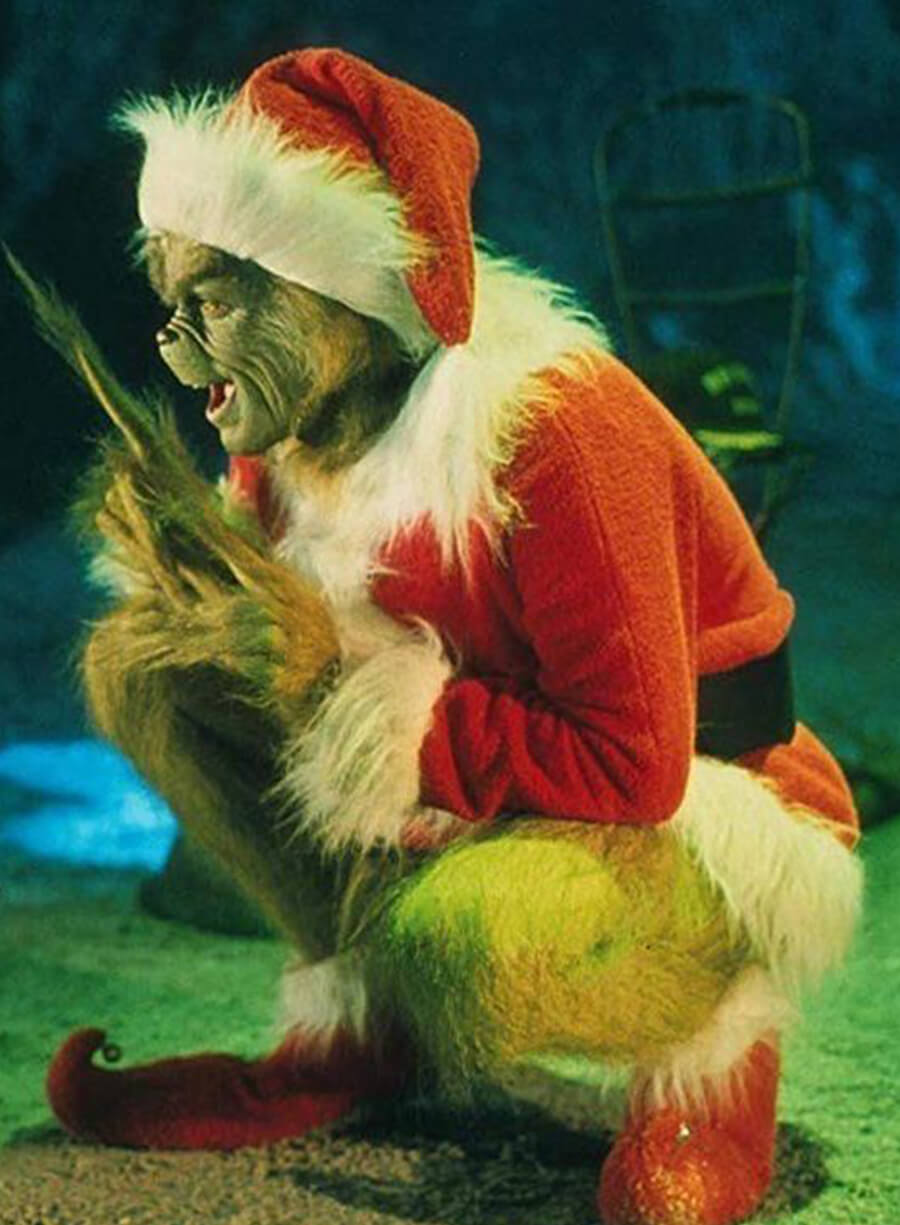 Harpoon Grinch Inspired Red Fleece Fabric Coat - How the Grinch Stole Christmas Style