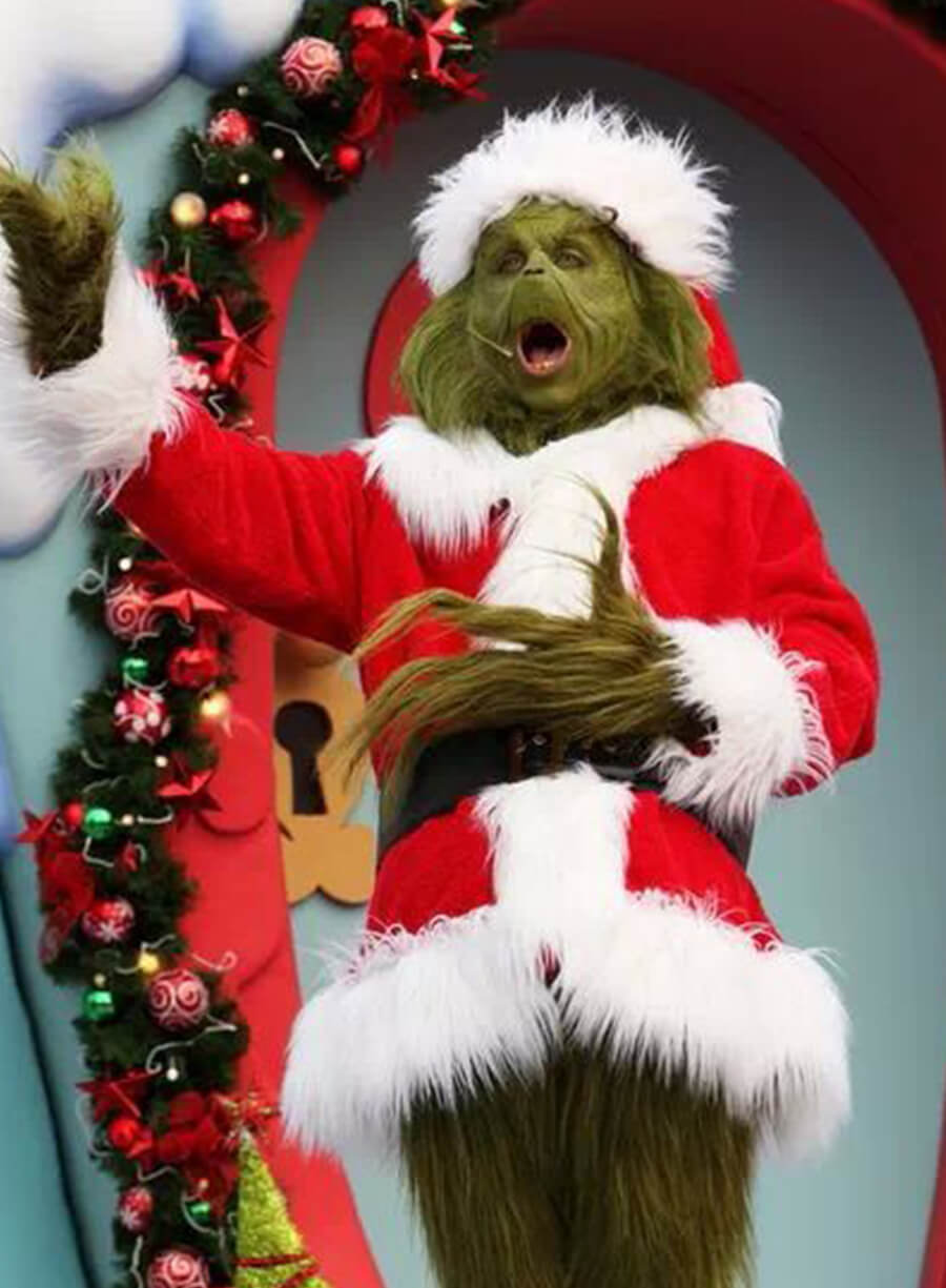 Harpoon Grinch Inspired Red Fleece Fabric Coat - How the Grinch Stole Christmas Style