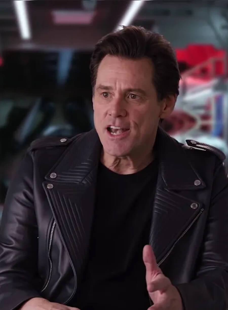 Harpoon Jim Carrey Inspired Black Leather Jacket - Sonic the Hedgehog 2 Style