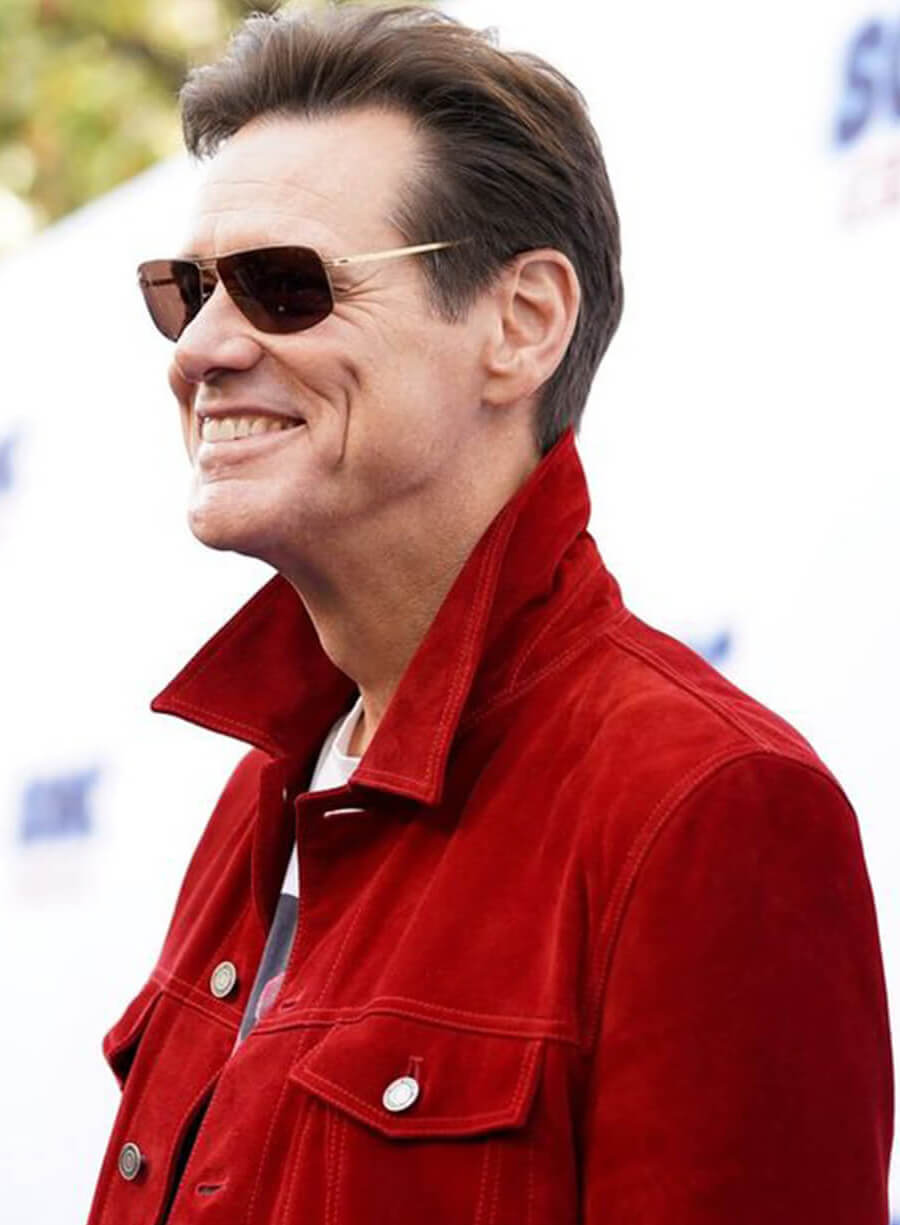 Harpoon Jim Carrey Inspired Red Leather Jacket - Sonic the Hedgehog Style