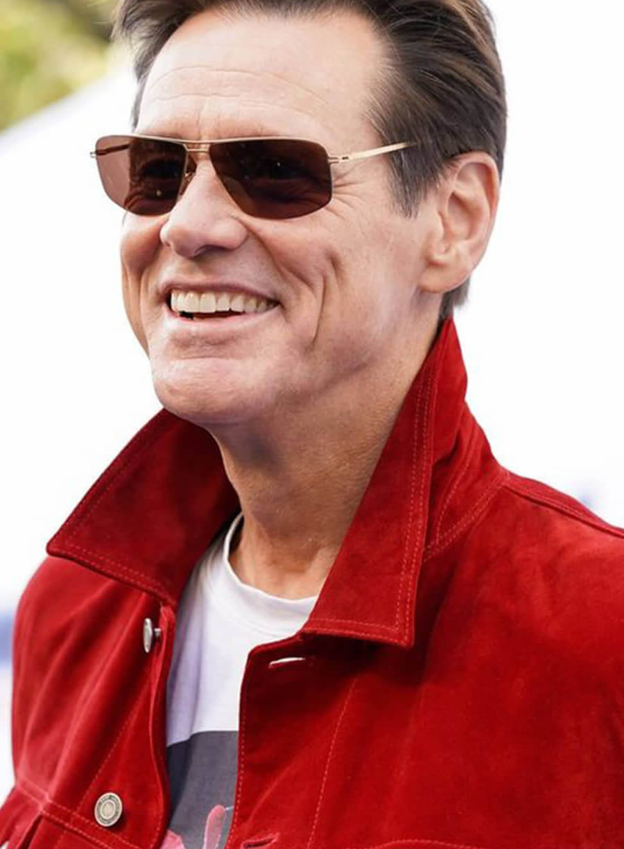 Harpoon Jim Carrey Inspired Red Leather Jacket - Sonic the Hedgehog Style
