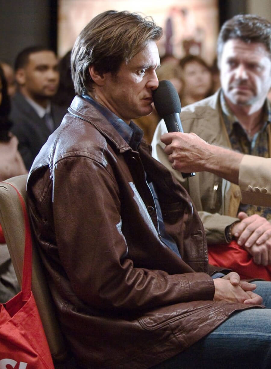 Harpoon Carl Allen Inspired Brown Leather Jacket - Yes Man Style
