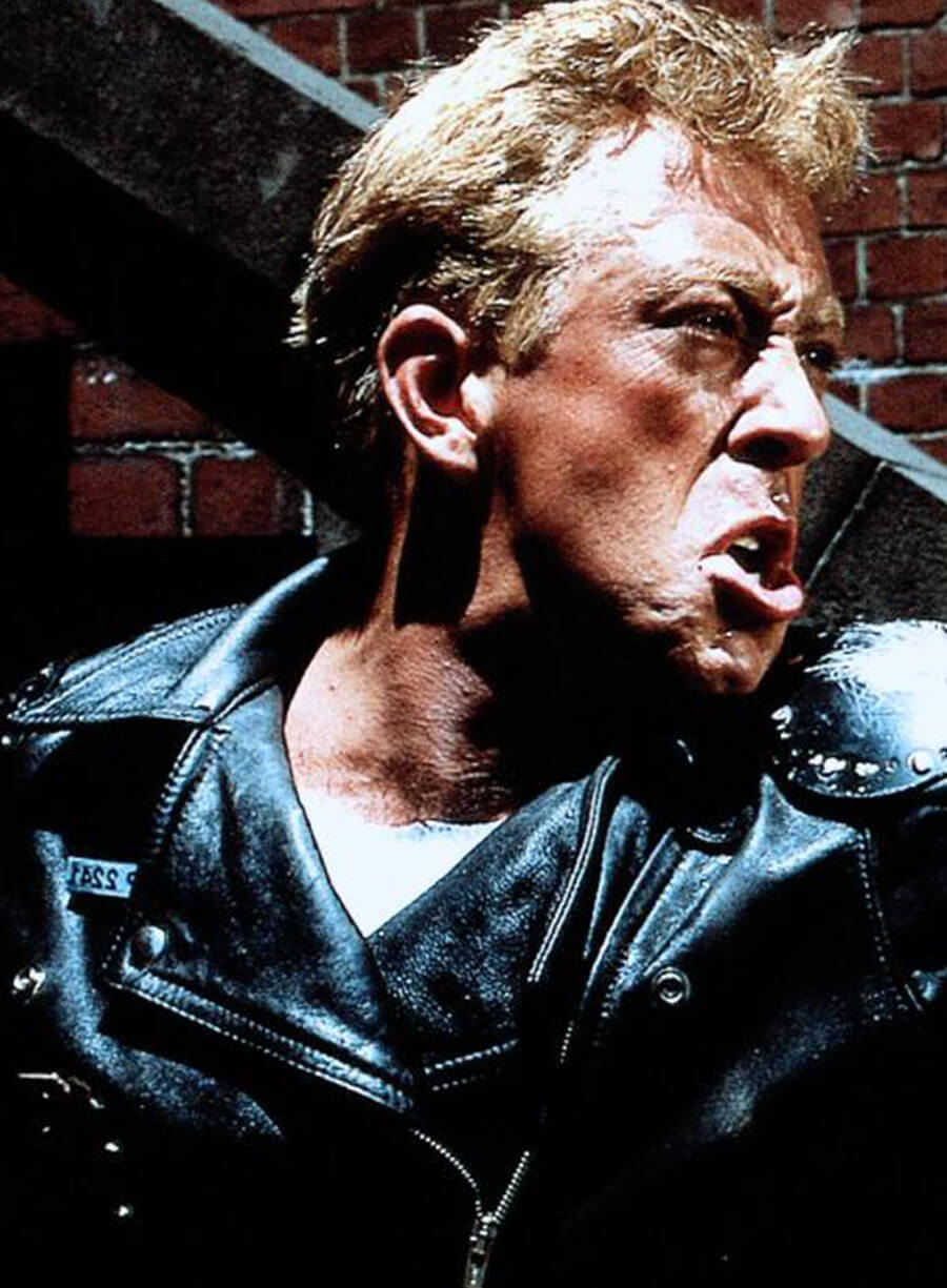 Harpoon Jim Goose Inspired Black Leather Jacket - Mad Max Style