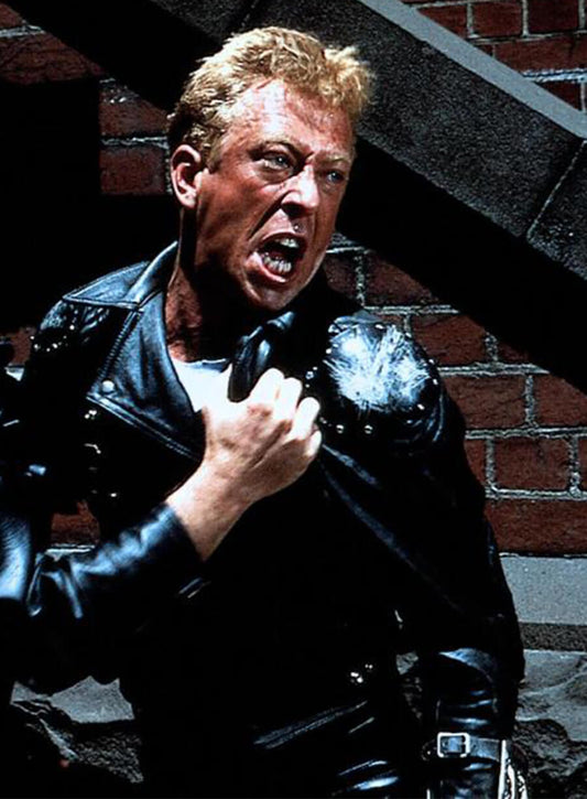 Harpoon Jim Goose Inspired Black Leather Jacket - Mad Max Style