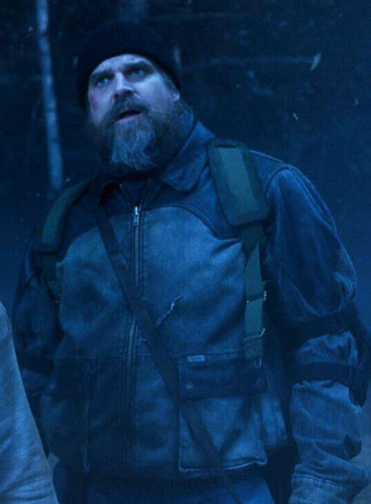 Harpoon Jim Hopper Inspired Blue Denim Jacket - Stranger Things Style
