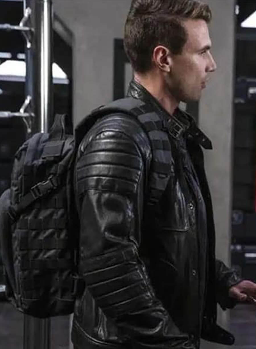 Harpoon Jim Street Inspired Black Leather Jacket - S.W.A.T. Tv Series Style