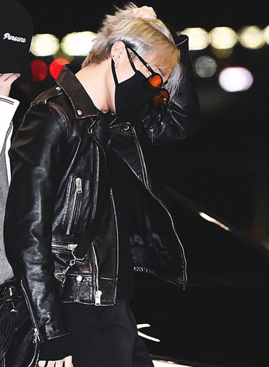 Harpoon Jimin Inspired Black Biker Jacket