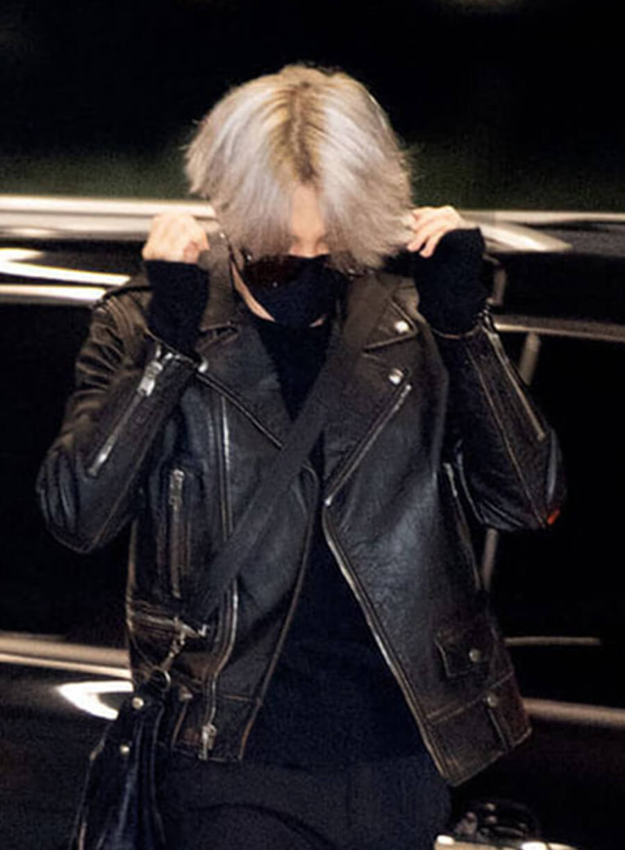Harpoon Jimin Inspired Black Biker Jacket