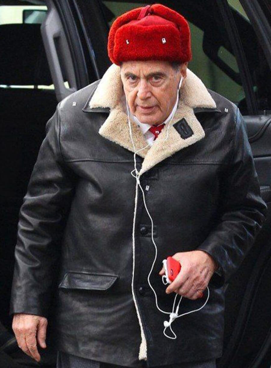 Harpoon Jimmy Hoffa Inspired Black Leather Jacket - The Irishman Style