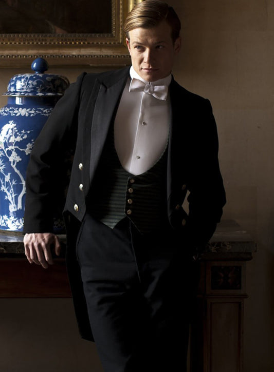 Harpoon Jimmy Kent Inspired Black Wool Coat - Downton Abbey Style
