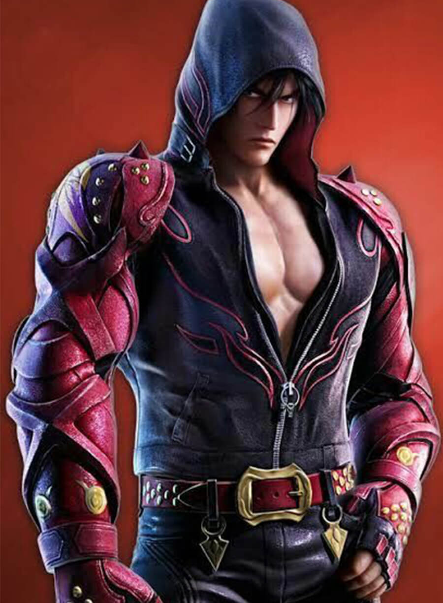 Harpoon Jin Kazama Inspired Black & Red Hooded Jacket - Tekken 7 Style