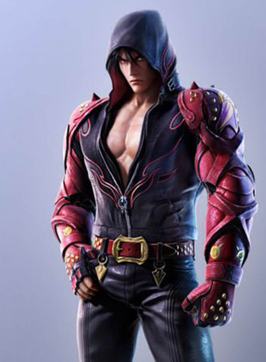 Harpoon Jin Kazama Inspired Black & Red Hooded Jacket - Tekken 7 Style