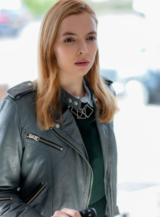 Harpoon Kate Parks Inspired Grey Leather Jacket - Doctor Foster Style