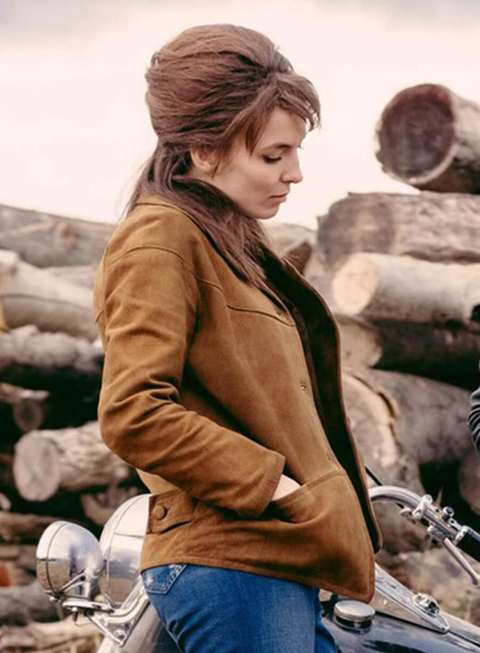 Harpoon Kathy Inspired Brown Biker Jacket - The Bikeriders Style