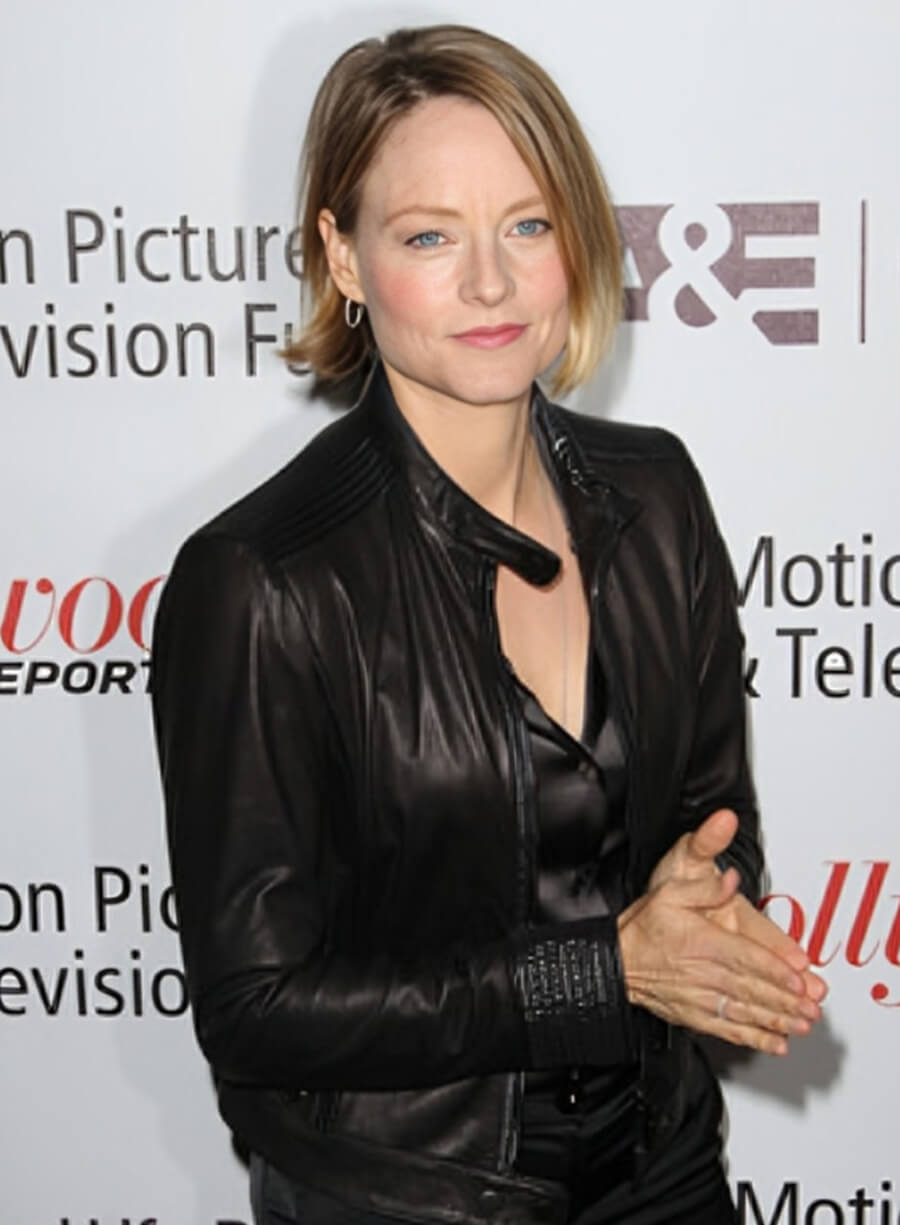 Harpoon Jodie Foster Inspired Black Real Leather Leather Jacket
