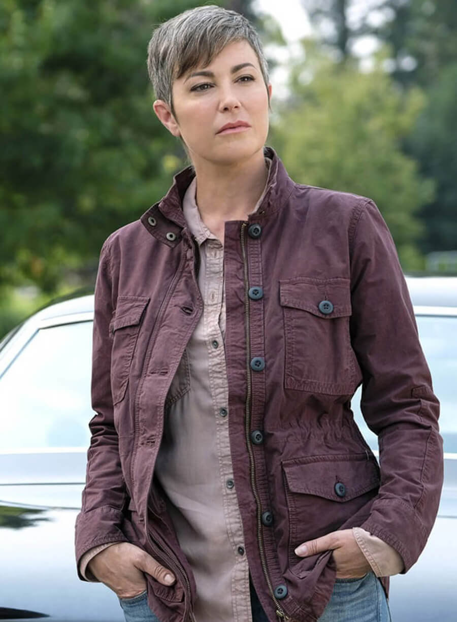 Harpoon Sheriff Jody Mills Inspired Maroon Cotton Fabric Cotton Jacket - Supernatural Tv Series Style