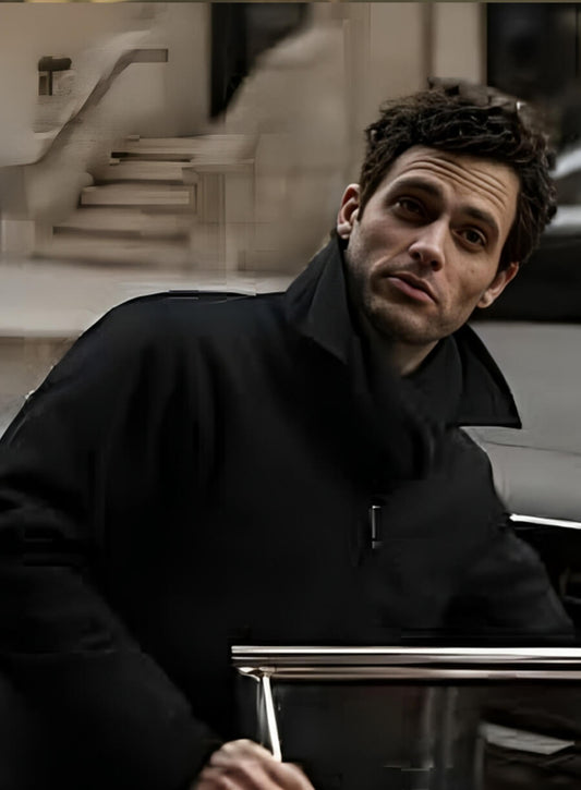 Harpoon Joe Goldberg Inspired Black Fabric Leather Jacket - You Tv Series Style