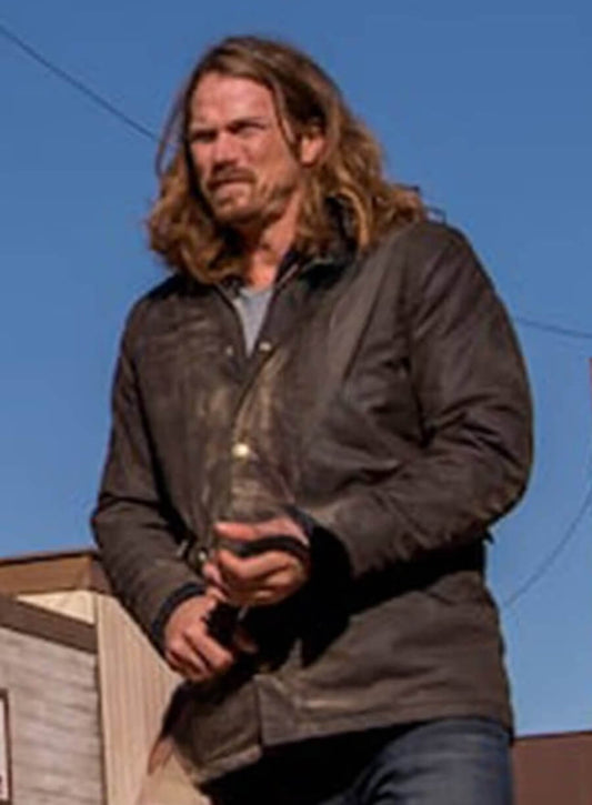 Harpoon Joe Strong Inspired Black Parachute Leather Jacket - Midnight Texas Style