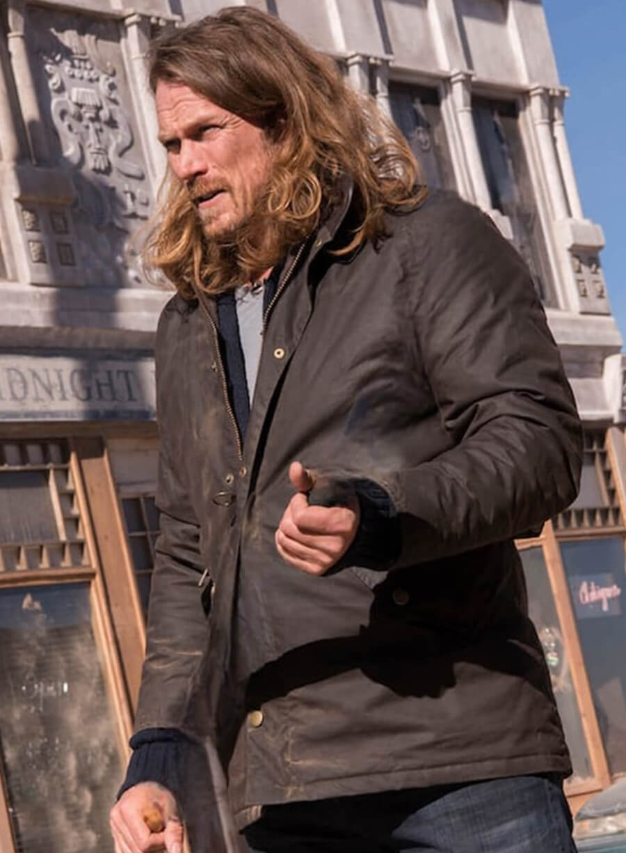 Harpoon Joe Strong Inspired Black Parachute Leather Jacket - Midnight Texas Style