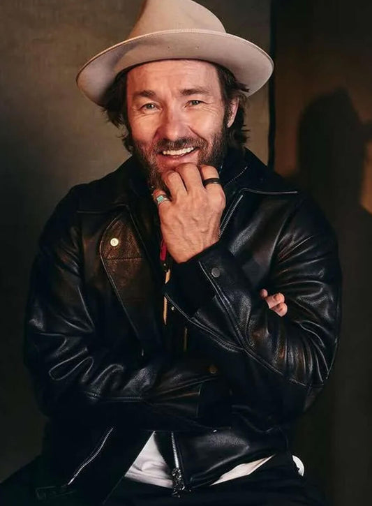 Harpoon Joel Edgerton Inspired Black Real Leather Leather Jacket - Train Dreams Style