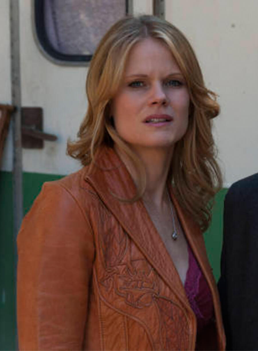 Harpoon Ava Crowder Inspired Tan Brown Genuine Leather Leather Jacket - Justified Style