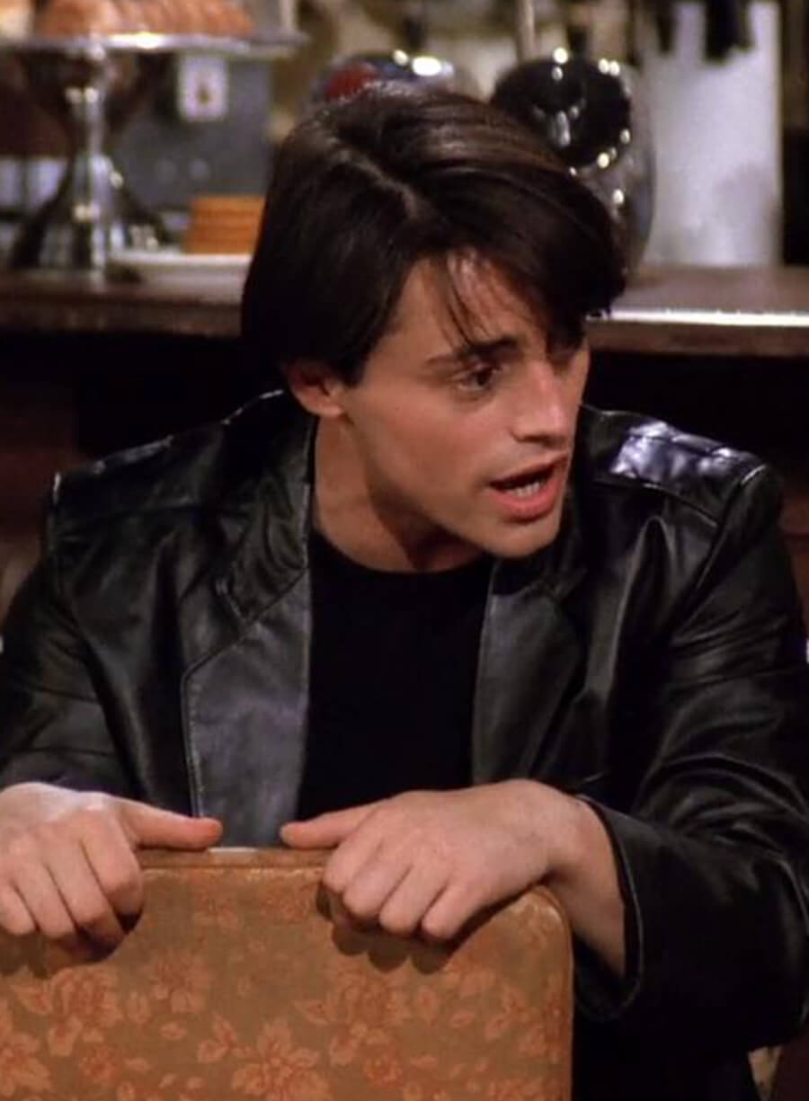 Harpoon Joey Tribbiani Inspired Black Real Leather Leather Jacket - Friends Style