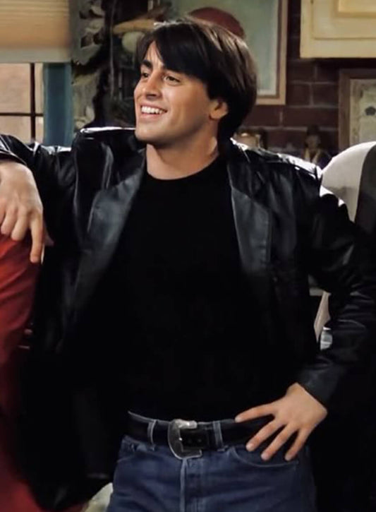 Harpoon Joey Tribbiani Inspired Black Real Leather Leather Jacket - Friends Style