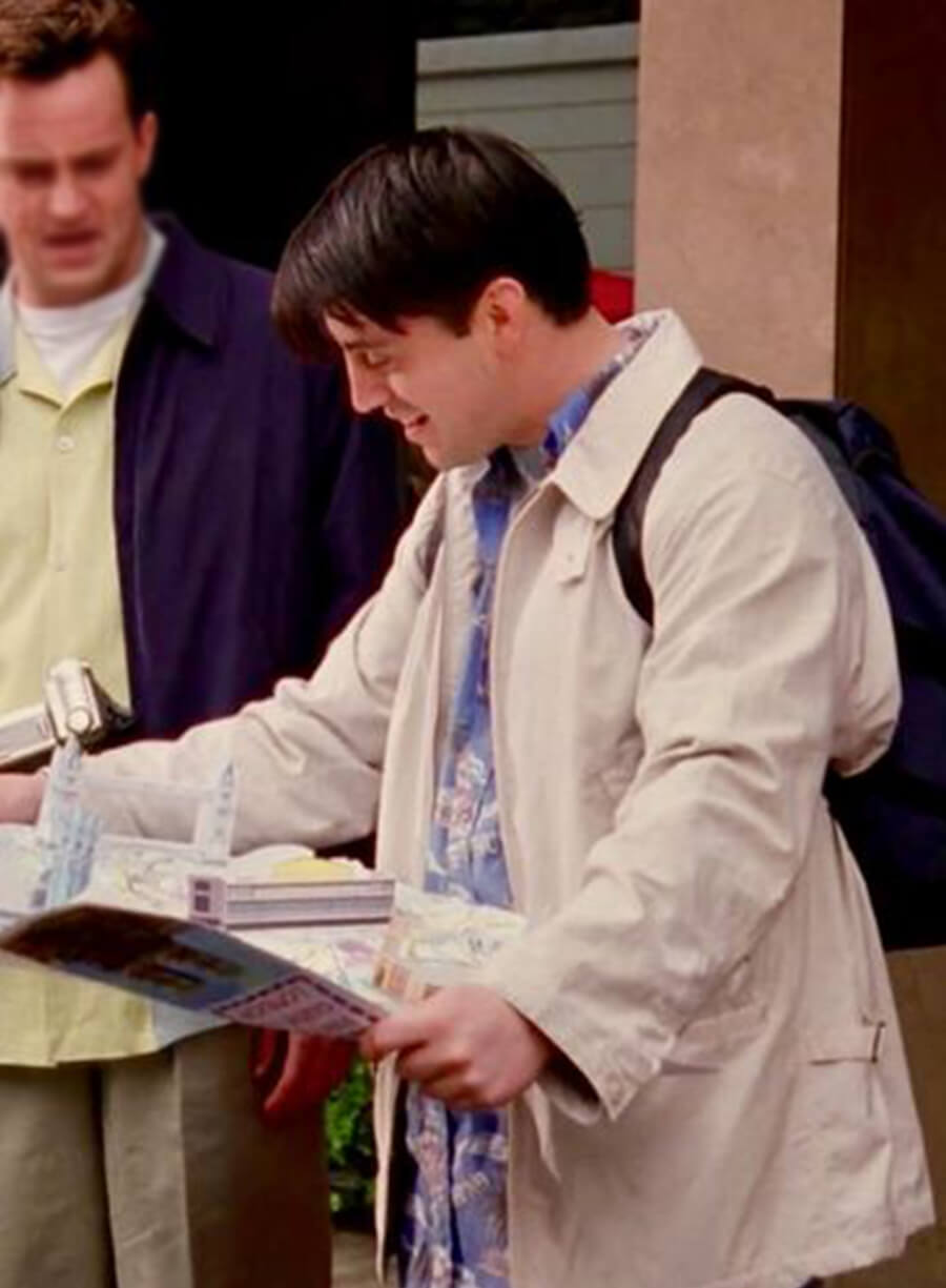 Harpoon Joey Tribbiani Inspired White Leather Jacket - Friends Style