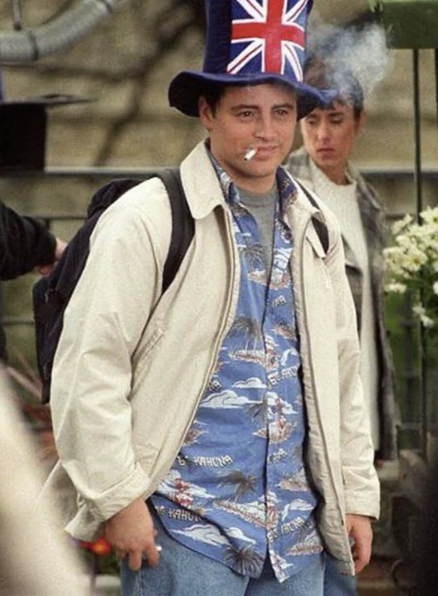 Harpoon Joey Tribbiani Inspired White Leather Jacket - Friends Style