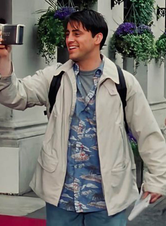 Harpoon Joey Tribbiani Inspired White Leather Jacket - Friends Style