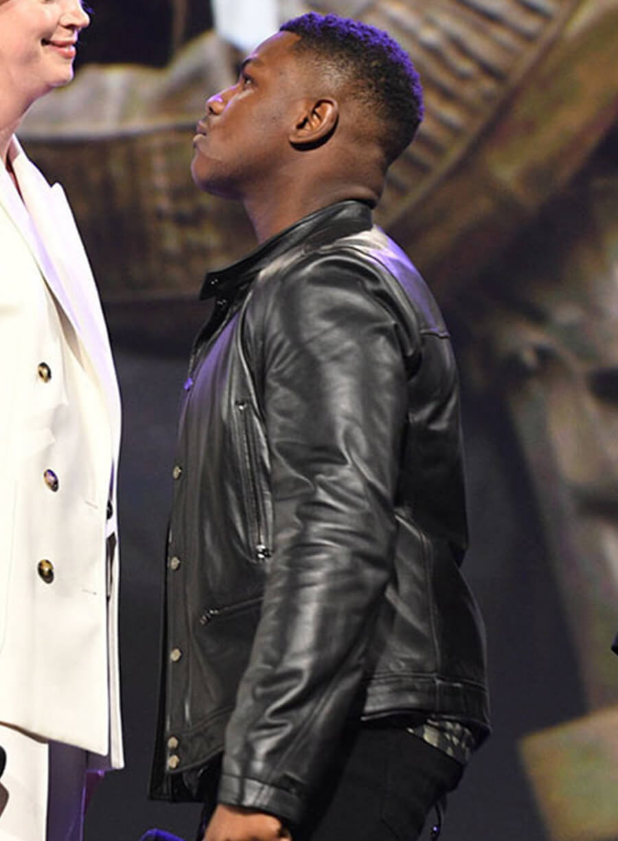Harpoon John Boyega Inspired Black Real Leather Leather Jacket
