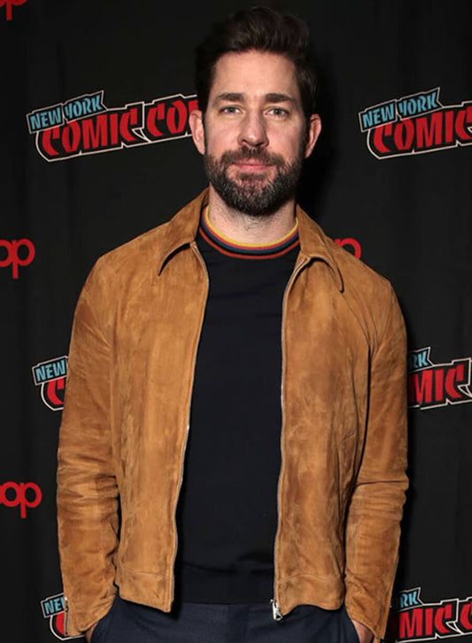 Harpoon John Krasinski Suede Inspired Brown Leather Jacket