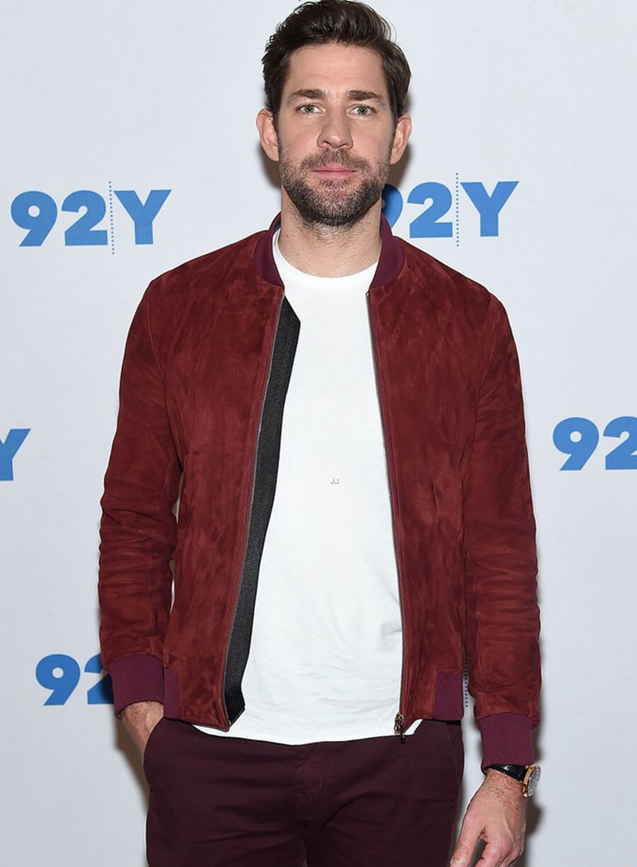 Harpoon John Krasinski Maroon Inspired Maroon Suede Leather Leather Jacket