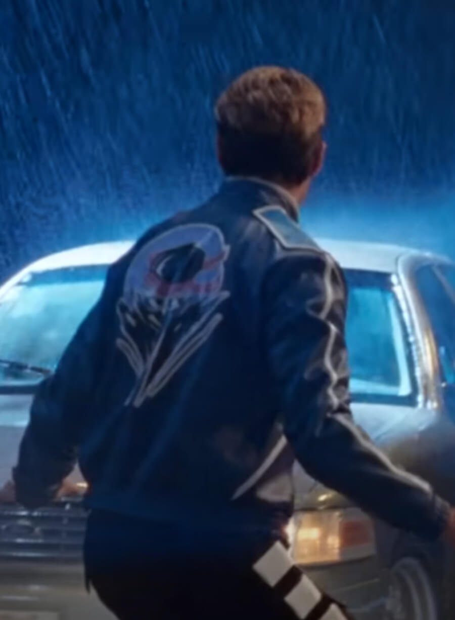 Harpoon Johnny Cage Inspired Blue Leather Jacket - Mortal Kombat II Style