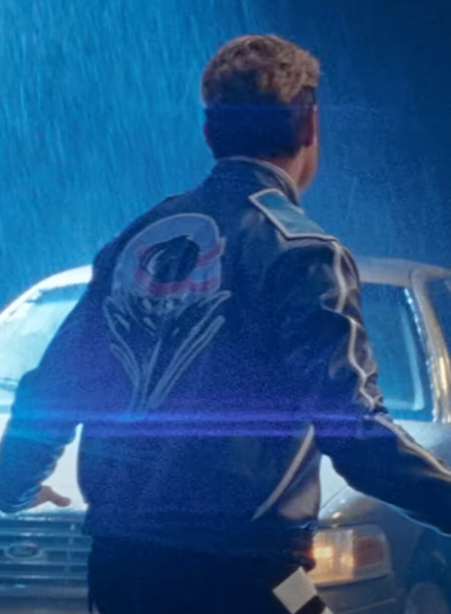 Harpoon Johnny Cage Inspired Blue Leather Jacket - Mortal Kombat II Style