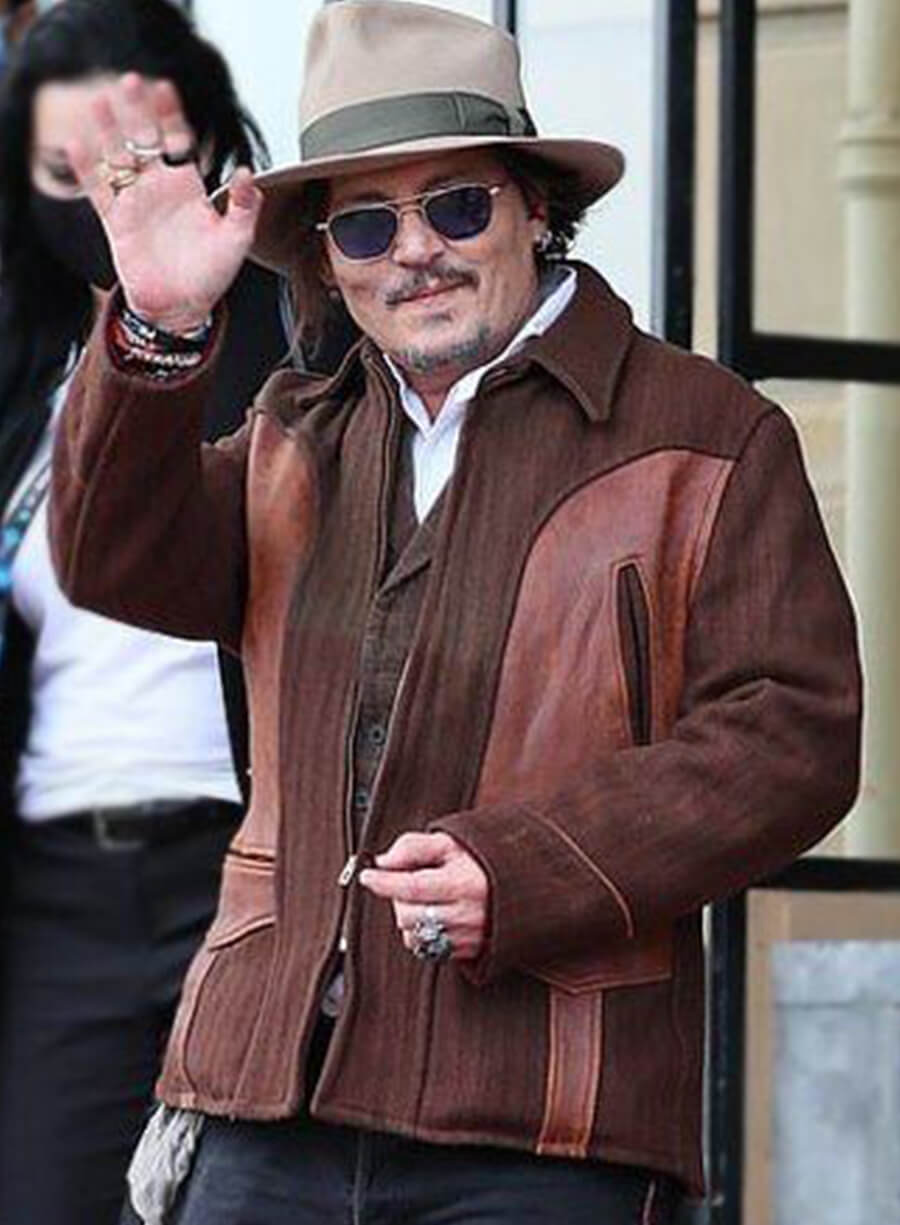 Harpoon Johnny Depp Inspired Brown Cotton & Leather Cotton Jacket
