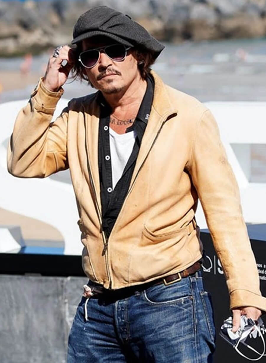 Harpoon Johnny Depp Inspired Light Brown Genuine Leather Leather Jacket